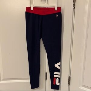 Fila Women's Leggings in Navy and Red